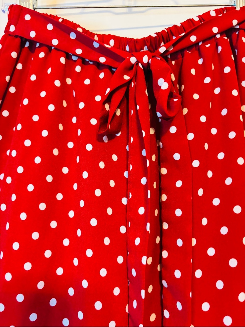SHEIN Red Polka Dot Wide Leg Pants - Picture 4 of 6